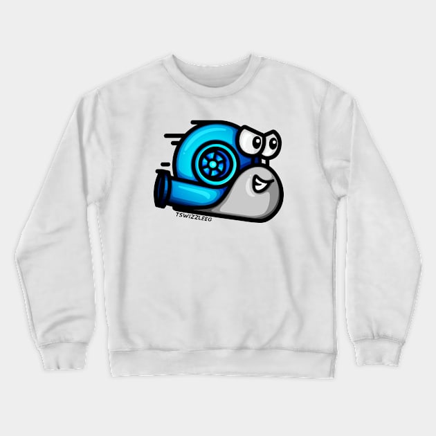 Turbo Snail - Gray/Deep Blue Crewneck Sweatshirt by hoddynoddy